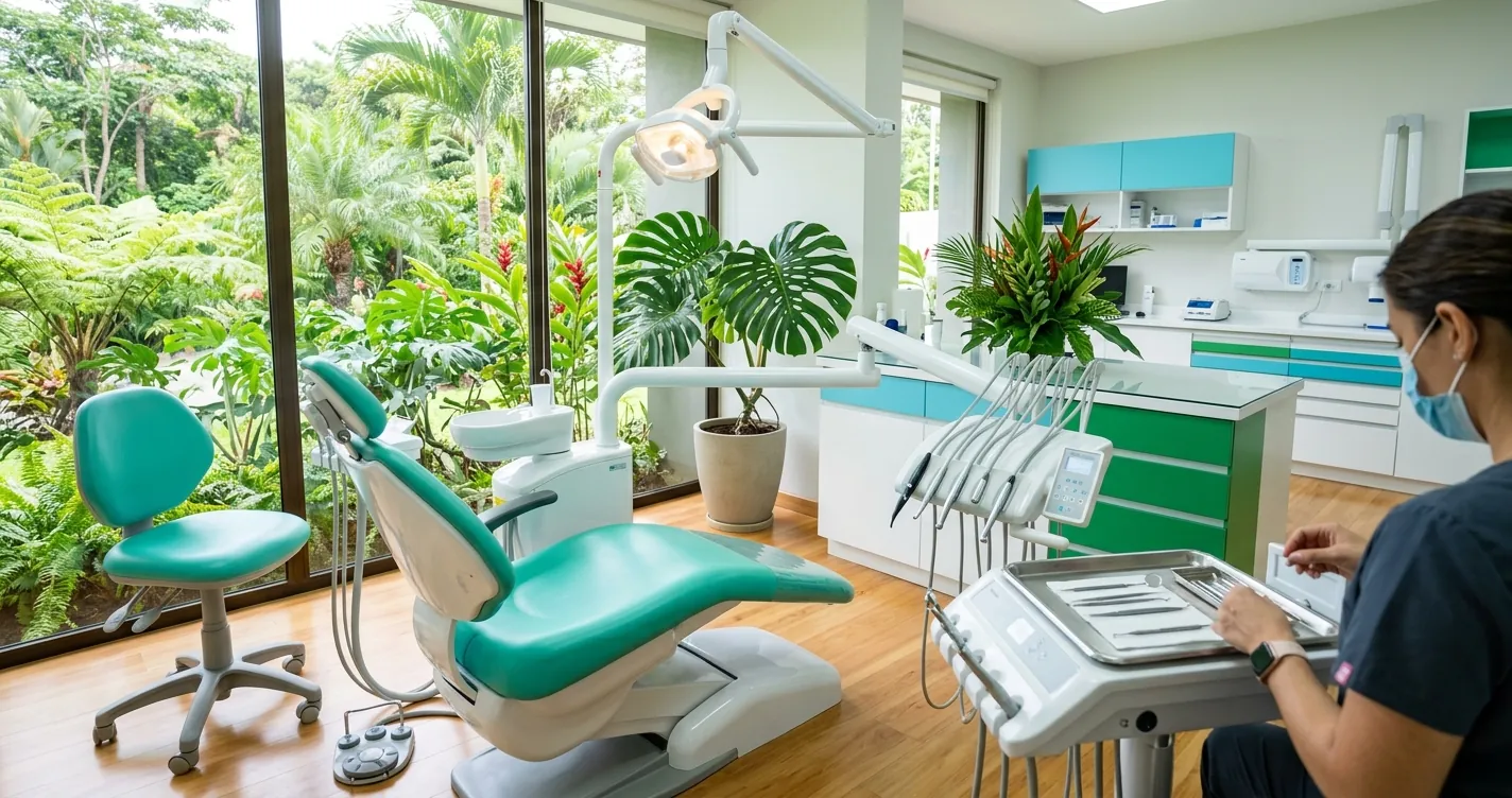 Clínicas dentales en Costa Rica - Consultorio moderno de odontología con silla dental profesional