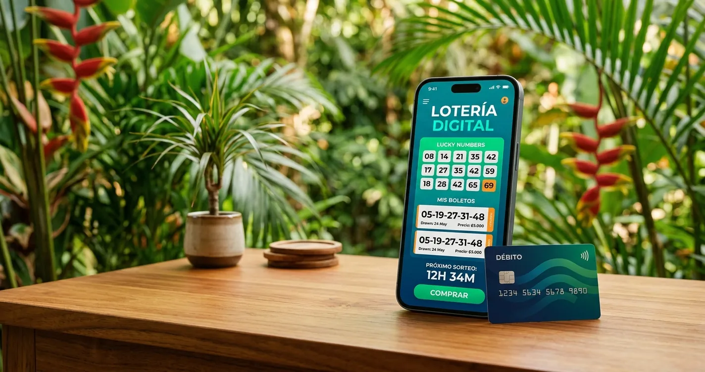 Comprar lotería en línea Costa Rica - Plataforma digital JPS en celular con tarjeta de pago