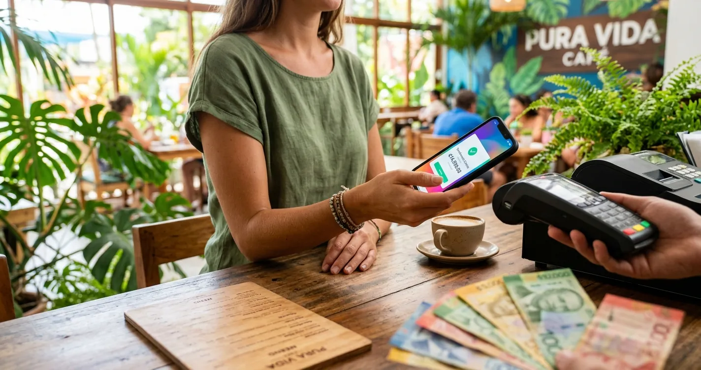 SINPE Movil en Costa Rica - persona realizando una transferencia digital desde el celular