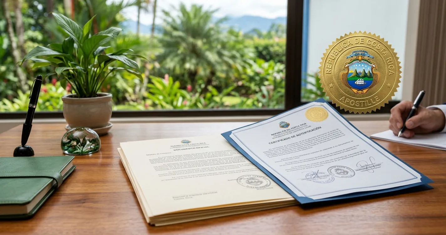 Apostilla de documentos en Costa Rica - sello oficial de la Cancillería sobre documentos