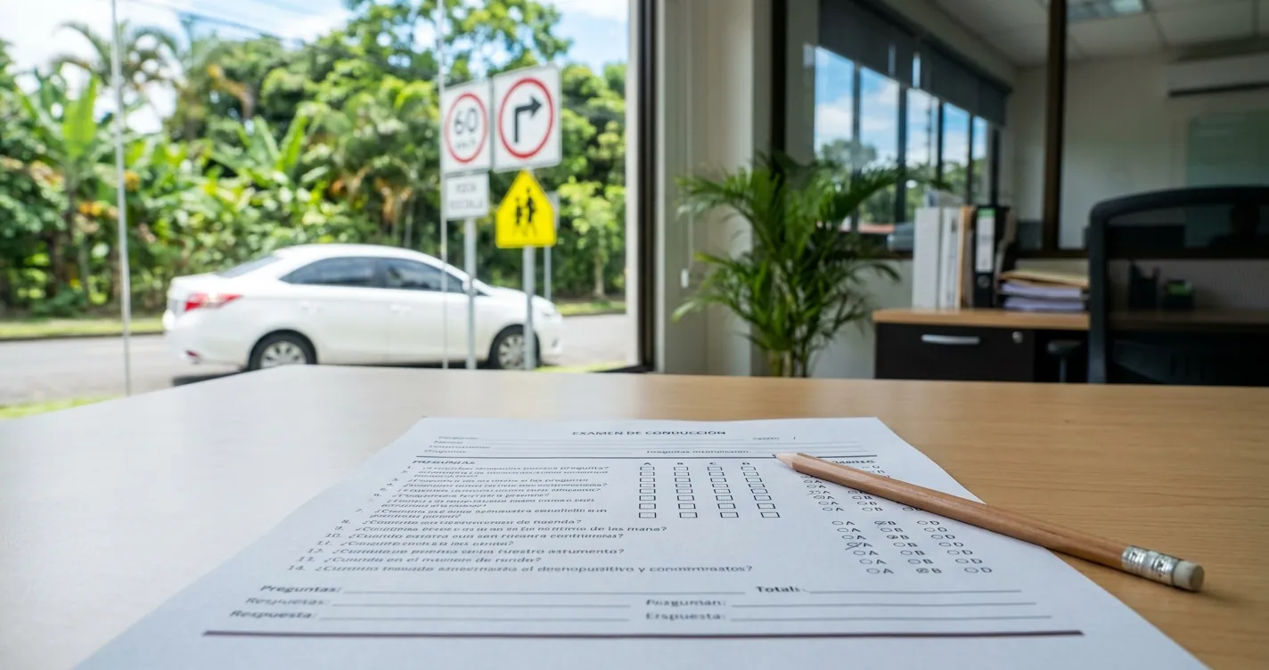 Examen teórico de conducir en Costa Rica - Prueba escrita del COSEVI para licencia