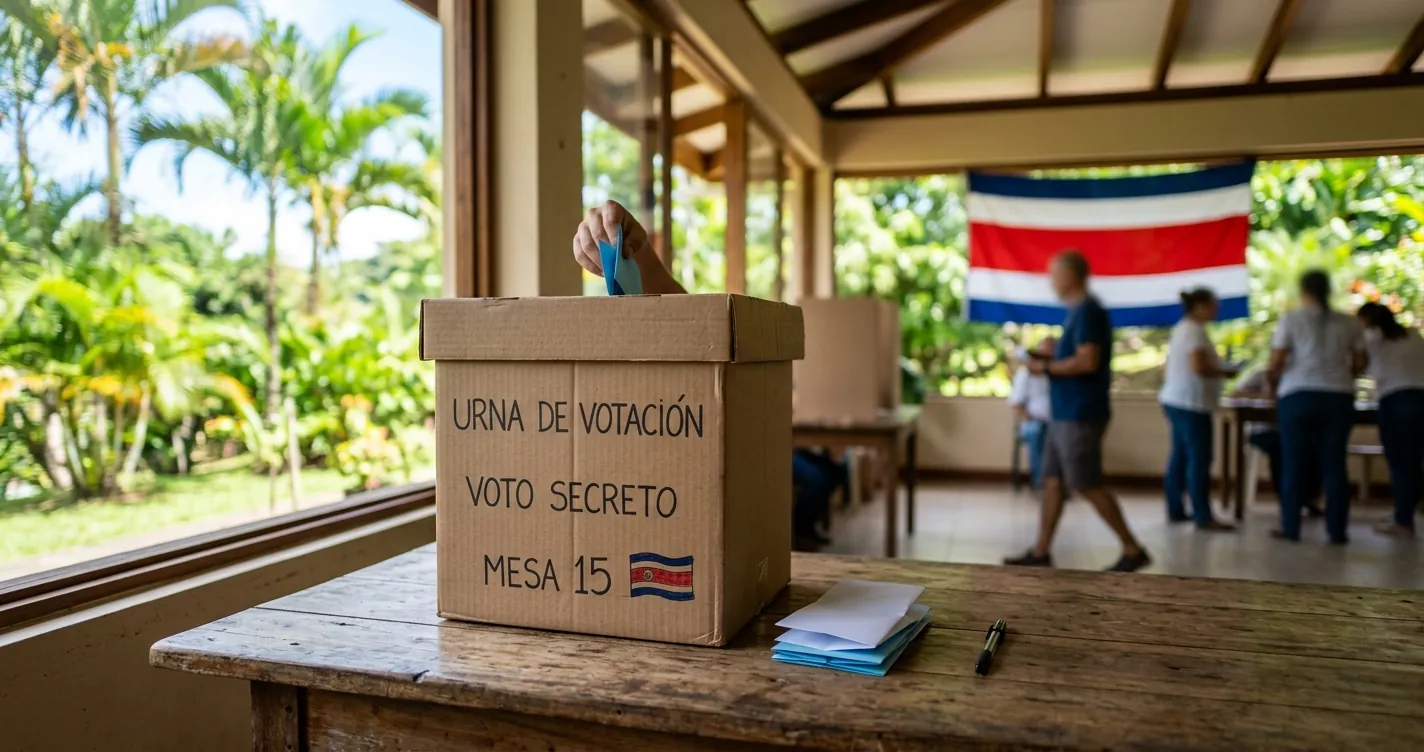Urna de votación que ilustra el bipartidismo en Costa Rica y la evolución de sus partidos políticos
