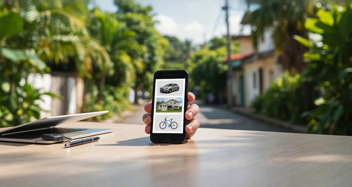 Encuentra24 en Costa Rica: anuncios de carros y casas en la pantalla de un teléfono inteligente